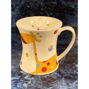 Hankook Mug Cup FINE BONE CHINA 3 3/4"  MY FRIENDS Giraffe & duck 12 oz